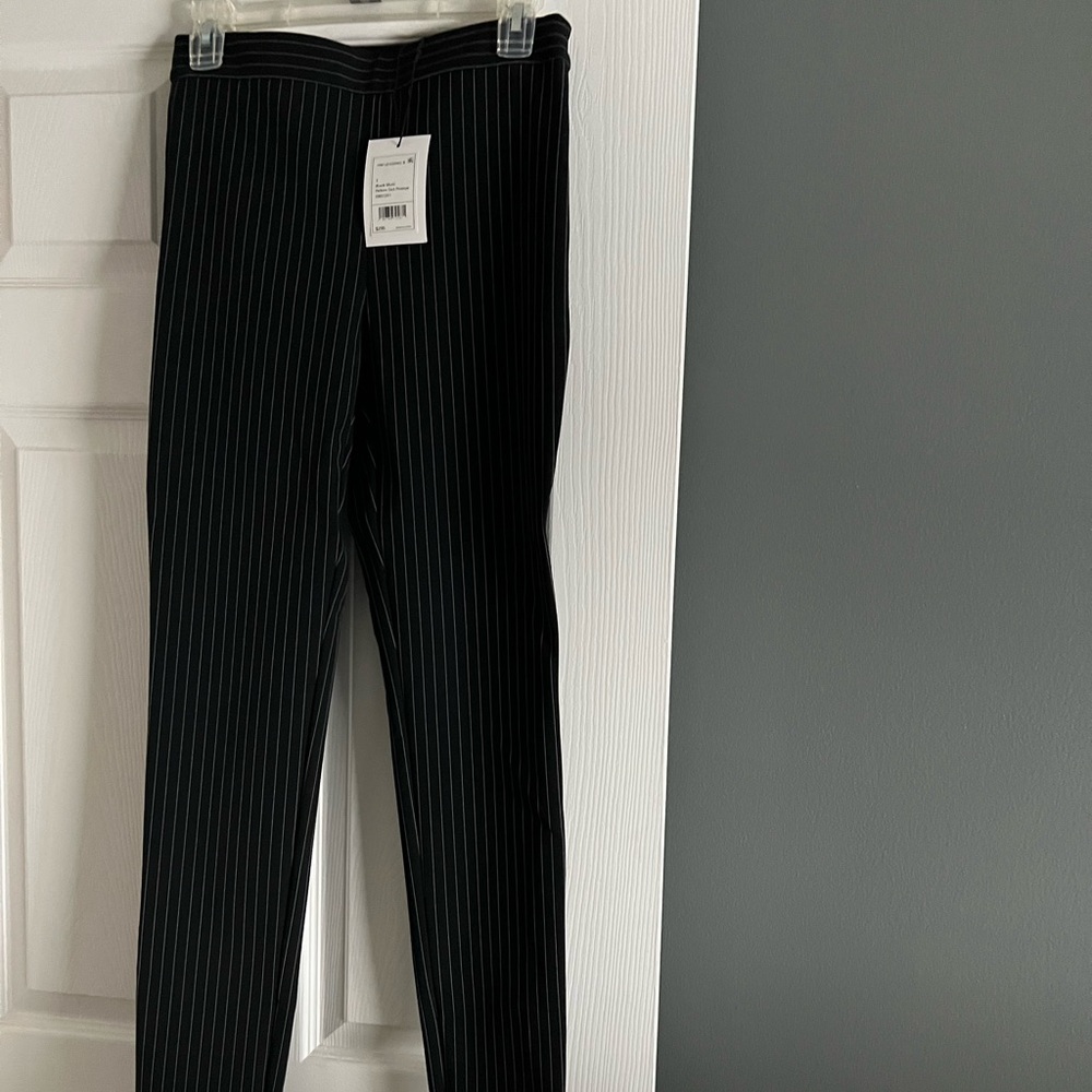 Theory Black Pinstripe Pants